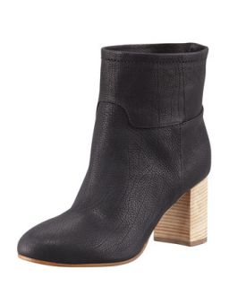 Stacked Heel Leather Ankle Boot, Black   Giuseppe Zanotti   Black (36.0B/6.0B)