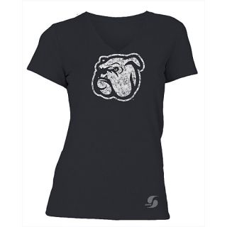 SOFFE Womens Mississippi State Bulldogs No Sweat V Neck Short Sleeve T Shirt  
