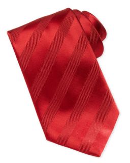 Mens Textured Stripe Silk Tie, Red   Brioni   Red