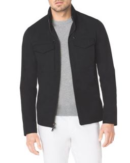 Mens Tech Fabric Zip Jacket   Michael Kors   Black (XX LARGE)