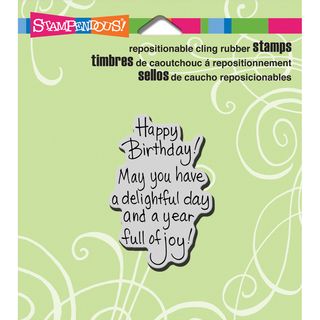 Stampendous Cling Rubber Stamp 3.5inx4in Sheet delightful Birthday