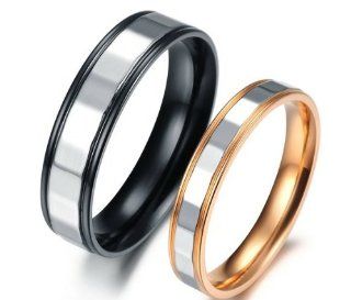 His or Hers Titanium Couple Wedding Band Set Ring in a Gift Box (Size Selectable)  R261 Jewelry