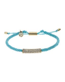 Macrame Cord Pave Bracelet, Turquoise/Golden   Michael Kors   Gold/Turqouise