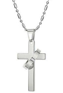 His or Hers Korean Style Cross Pendant Necklace  NK340 (Hers) Titanium Necklace His An Hers Cross Jewelry