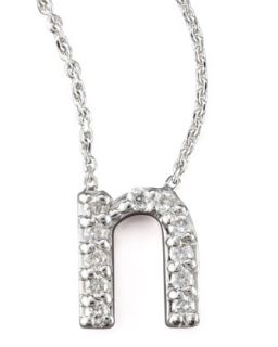 Diamond Letter Necklace, N   KC Designs   White gold (N)