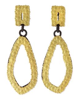 Old World 18k Gold & Midnight Carved Drop Earrings   Armenta   Black/Gold (18k )