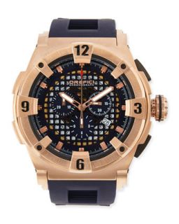 Mens Regatta Evolution Chronograph Watch, IP Rose Gold/Blue   Orefici Watches  
