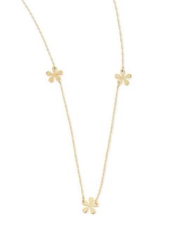 Short Mini Flower Necklace, 23L   Jennifer Zeuner   Gold
