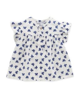 Evie Angel Wing Butterfly Print Top, White, 3 24 Months   Busy Bees   White (3M)