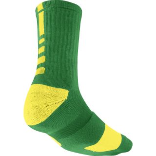 NIKE Womens Dri FIT Elite Basketball Crew Socks   Size L, Rifle Green/yellow