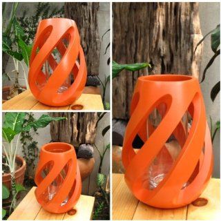 Shop (Made to Order) Handmade Twist Shape Modern Art Mango Wood Vase with Orange Design Home Decor Garden Decor at the  Home Dcor Store