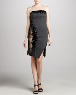 Womens Strapless Sequined Dress   Donna Karan   Pewter (8)