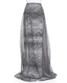 Womens Optical Print Long Organza Skirt   Carolina Herrera   Open black (12)