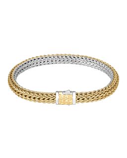 Classic Chain Small Reversible Silver & Gold Bracelet   John Hardy   Gold
