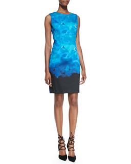 Womens Dakota Sleeve Sky Print Dress   T Tahari   Celeste (4)