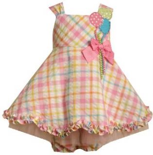 Bonnie Baby Plaid Seersucker Dress with Balloon Aplpliques, 24 Months Bonnie Jean Clothing