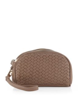 Gramercy Woven/Pebbled Cosmetic Case, Taupe   Deux Lux   Taupe