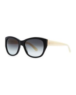 kia oversized polarized sunglasses, black/ivory   kate spade new york   Black
