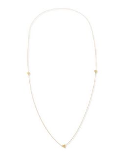 Tyler Triangle Long Necklace with Single Diamond   Jennifer Zeuner   Gold