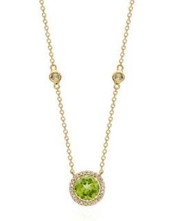 Grace Green Peridot & Diamond Necklace   Kiki McDonough   Green