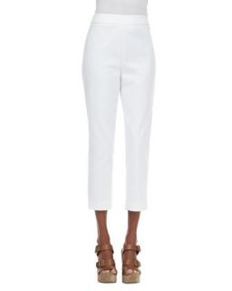 Womens Slim Leg Pants, White   Magaschoni   White (8)