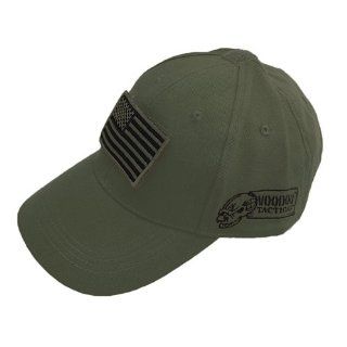 Voodoo Tactical Cap / Baseball Hat with Removable Flag Patch 20 9351   Olive Drab  Sports Fan Baseball Caps  Sports & Outdoors