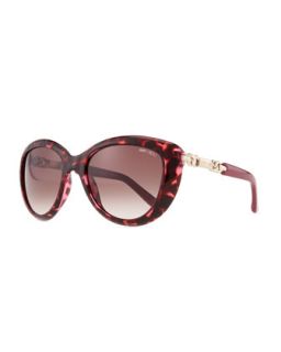 Wigmore Cat Eye Chain Arm Sunglasses, Havana Pink   Jimmy Choo   Havana pink