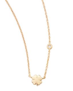 Clover Bezel Diamond Pendant Necklace   SHY by Sydney Evan   Gold
