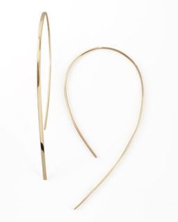 Small Flat Hook On Hoop Earrings   Lana   Gold