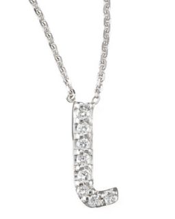 Diamond Letter Necklace, L   KC Designs   White gold (L)