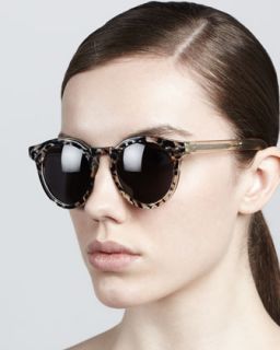 Leonard II Round Printed Sunglasses, Brown/Gray   Illesteva   Brown/Grey