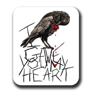 Raven Heart Goth Valentine Art Mouse Pad 
