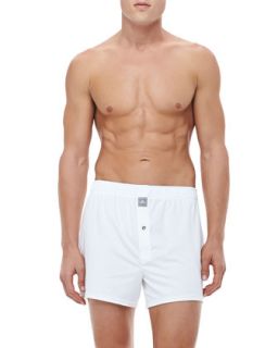Mens Solid Stretch Jersey Boxer, White   Peter Millar   White (38)