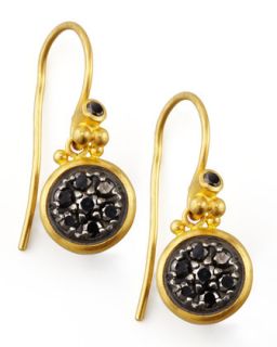 Moonstruck 24k Black Diamond Drop Earrings   Gurhan   Black (24K )