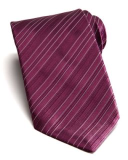 Mens Tonal Stripe Silk Tie, Purple   Stefano Ricci   Purple