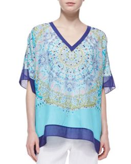 Womens May Pen Medallion Tunic   Tommy Bahama   Clear ocean (ONE SIZE)