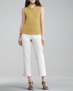 Twill Ankle Pants, Womens   Eileen Fisher   White (1X (14/16W))