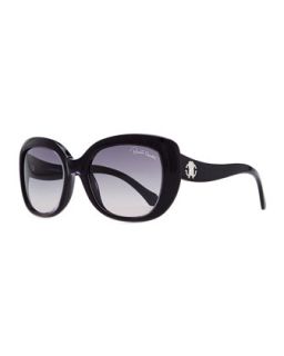 Plastic Oval Sunglasses, Black/Blue   Roberto Cavalli   Black/Blue