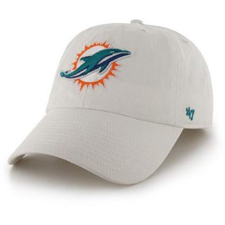 47 BRAND Mens Miami Dolphins White Clean Up Adjustable Cap   Size Adjustable,