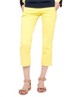 Womens Fabricia Cropped Techno Pants   Akris punto   Yellow (6)