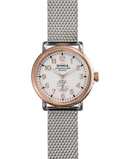 The Runwell Rose Golden Watch with Stainless Strap, 41mm   Shinola   Silver