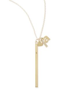 I Heart Necklace with Your Choice of 2 Letter Charms   Jennifer Zeuner   Gold