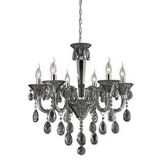 Formont Smoke Plated And Chrome 6 light Crystal Chandelier