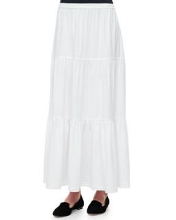 Womens Tiered Long Skirt   Joan Vass   Black (1 (6/8))