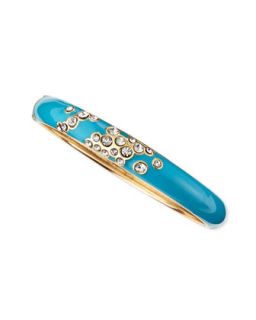 Escaping Bubbles Skinny Hinged Enamel Bangle, Blue   Sequin   Blue