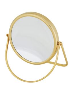 Stand Travel Brass Double Side Mirror   Frasco Mirrors   Tan
