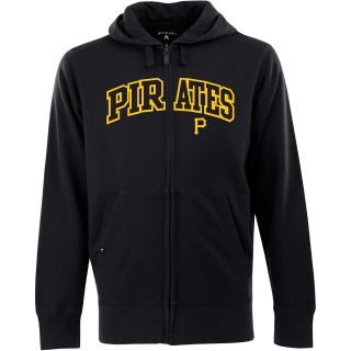 Antigua Mens Pittsburgh Pirates Full Zip Hooded Applique Sweatshirt   Size