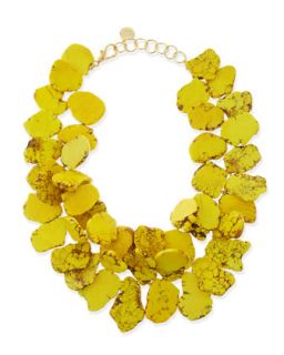 Chunky Yellow Jasper Hand Knotted Necklace   Nest   Yellow