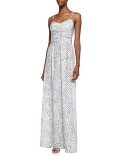 Womens Beverly Ruched Front Python Print Maxi Dress   Parker   Neutral pt