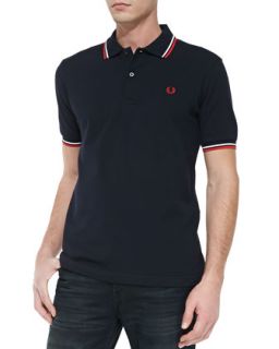 Mens Twin Tipped Polo Shirt, Navy/Red/White   Fred Perry   Navy/White (SMALL)